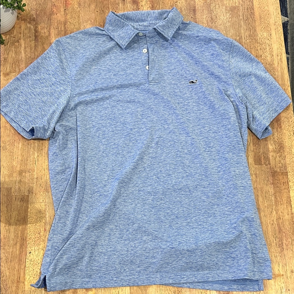 Vineyard Vines Light Blue Whale Logo Performance Polo Shirt